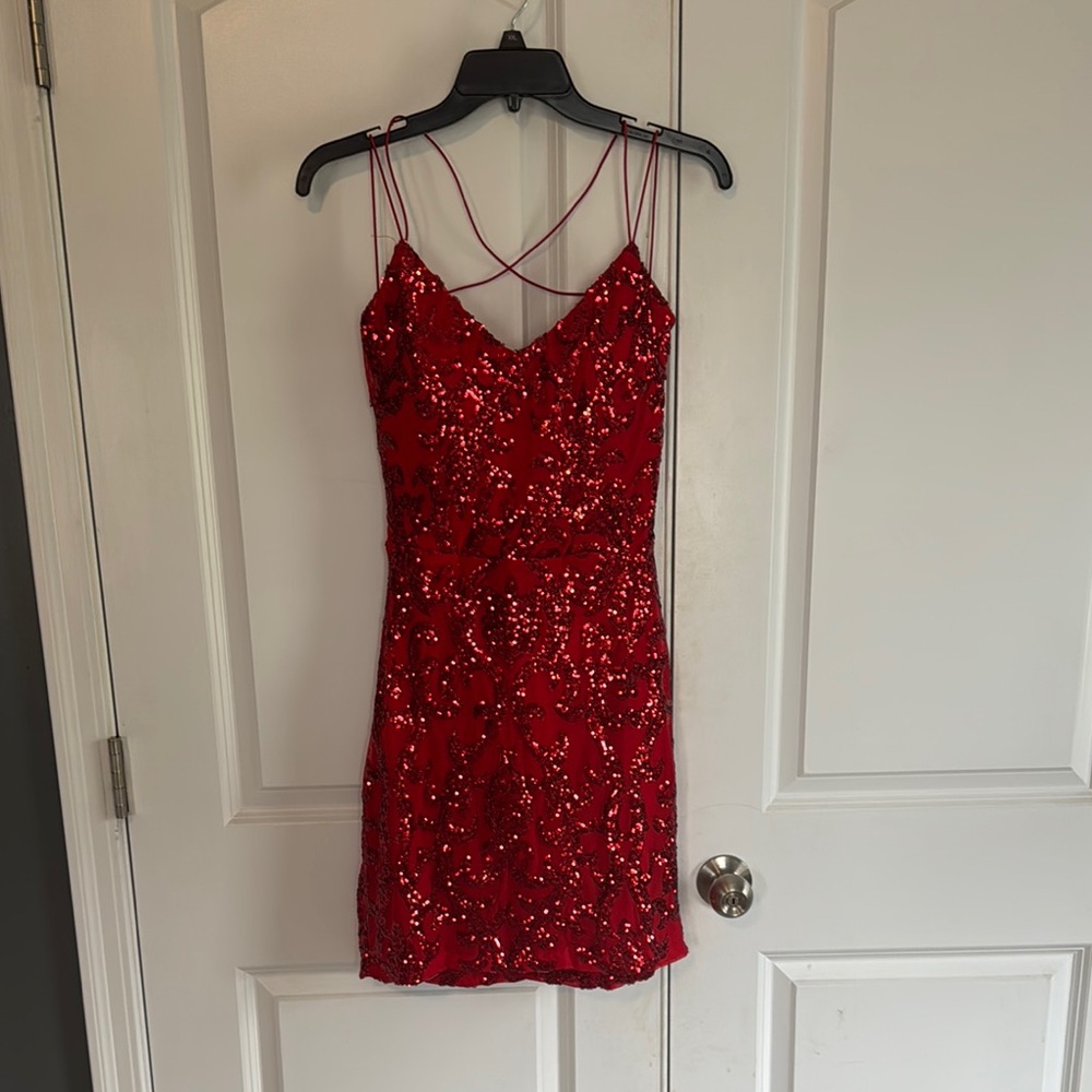 Elegant Red Sequin Dress